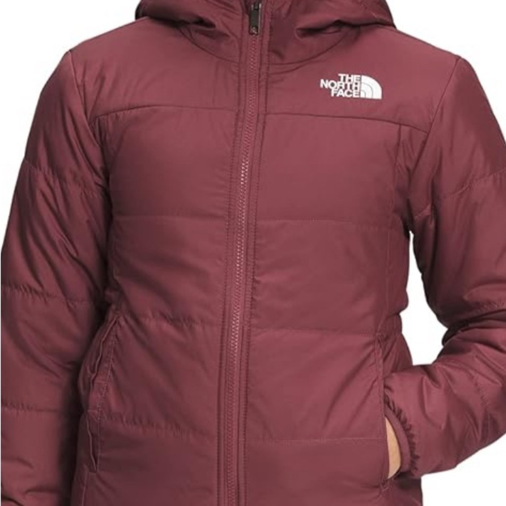 THE NORTH FACE Girls' Reversible Mossbud Swirl Parka, Wild Ginger, Large size 12